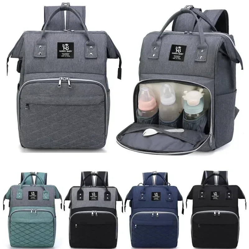 Multifunctional Large Capacity Diaper Backpack with Changing Mat - Hanging Stroller Organizer for Mom & Baby