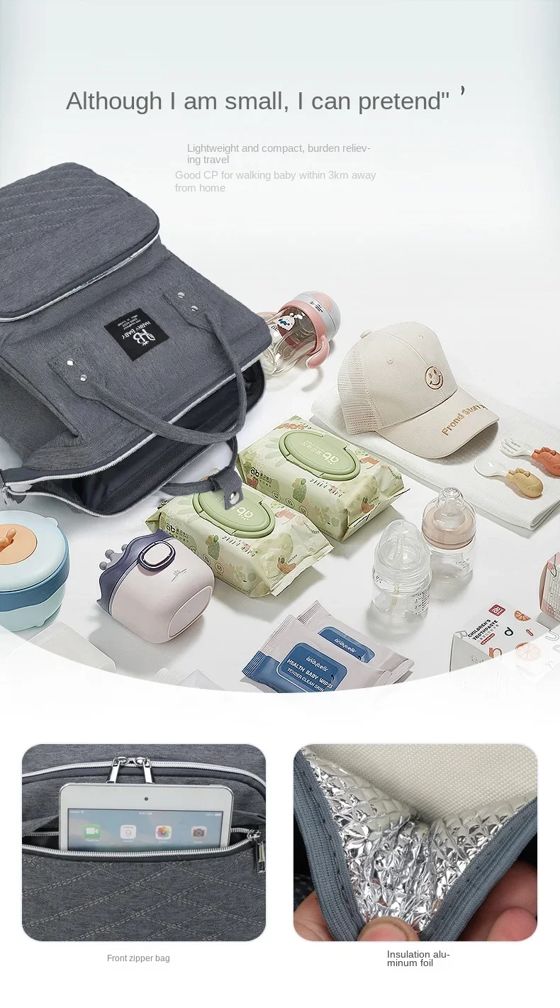 Multifunctional Large Capacity Diaper Backpack with Changing Mat - Hanging Stroller Organizer for Mom & Baby