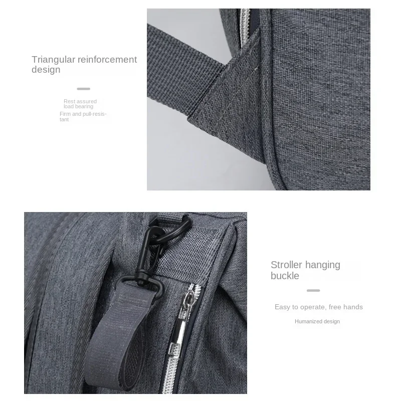 Multifunctional Large Capacity Diaper Backpack with Changing Mat - Hanging Stroller Organizer for Mom & Baby