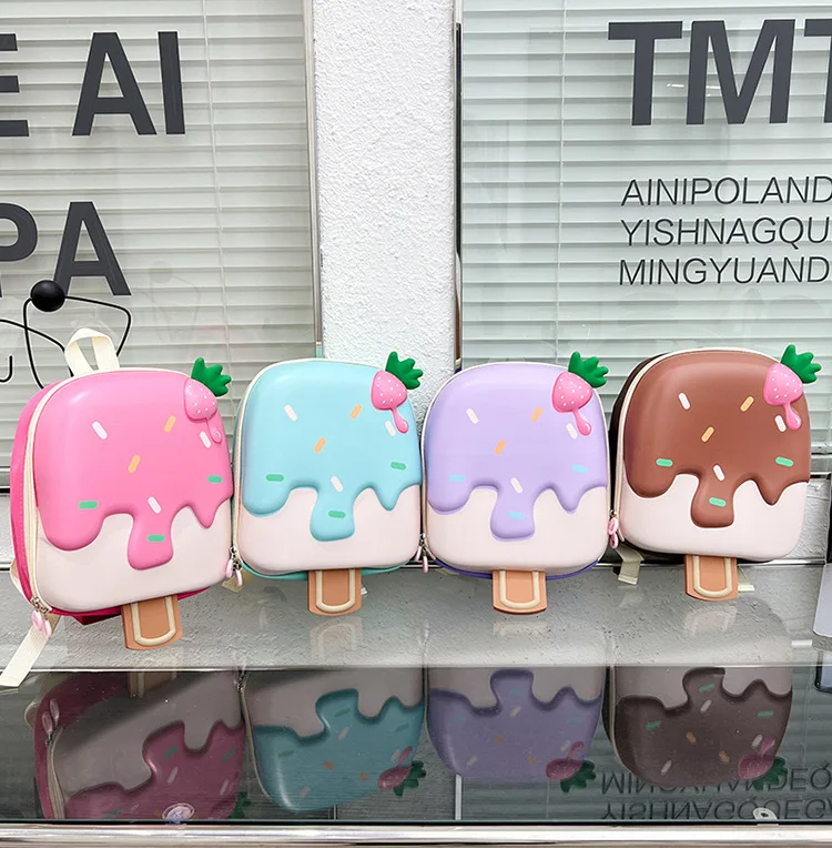 Ice Cream Children's Backpack Fashion Princess Schoolbag Kindergarten Baby Shoulders Bag 3D Cute Bookbag Kids Birthday Gifts