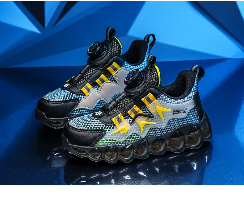 Parent-Child Shoes Women's New Autumn Thick-Soled Running Rotary Buckle Children Sports Casual Shoes for Girls and Boys