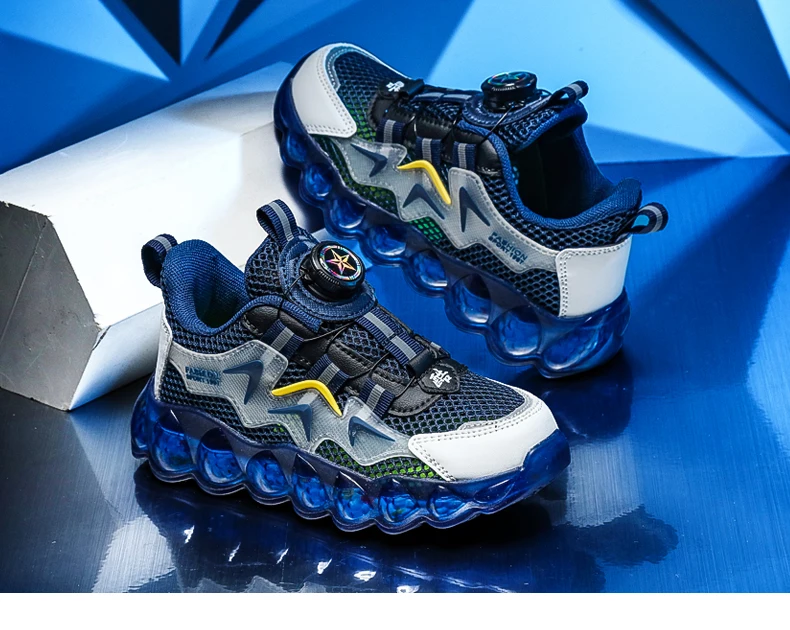 Parent-Child Shoes Women's New Autumn Thick-Soled Running Rotary Buckle Children Sports Casual Shoes for Girls and Boys