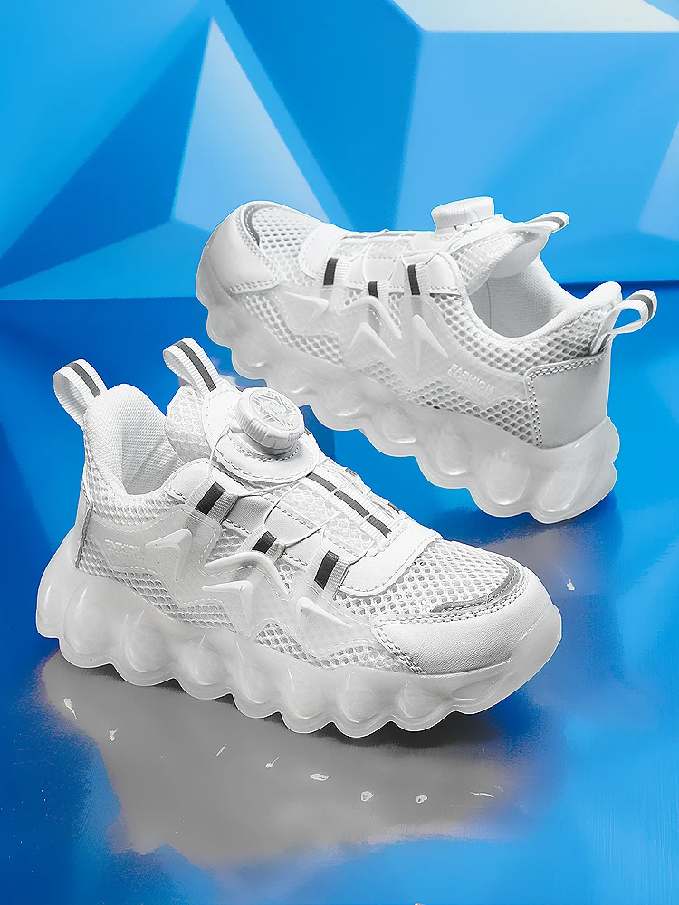 Parent-Child Shoes Women's New Autumn Thick-Soled Running Rotary Buckle Children Sports Casual Shoes for Girls and Boys