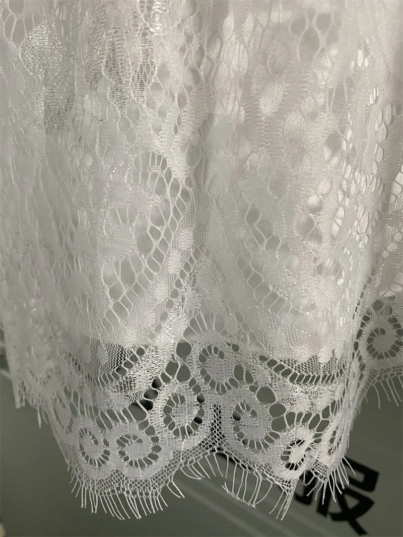Girl Family Set Princess Dress White Lace Long Dress Wedding Flower Children Open Back Wedding Dress Girl Elegant Evening Dress