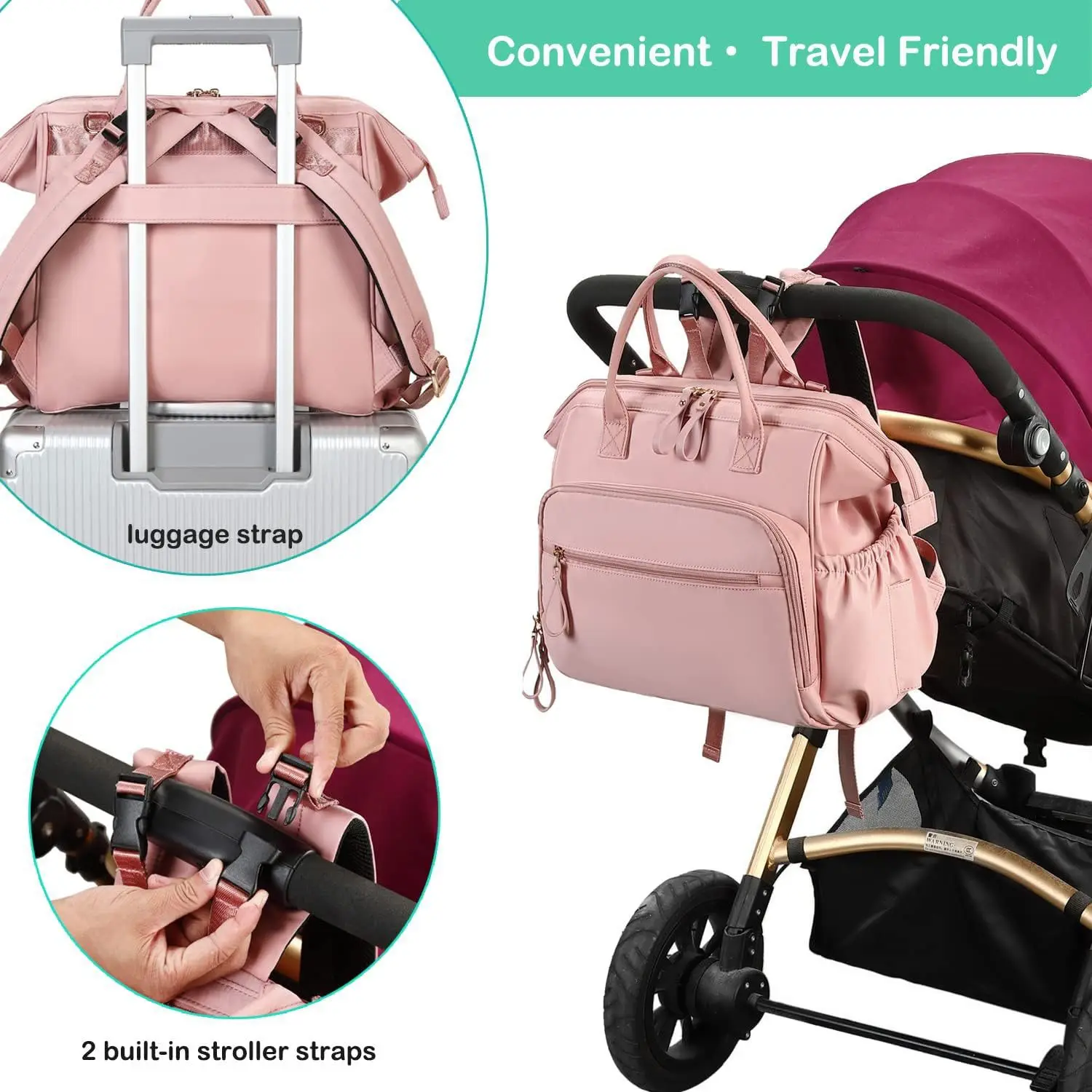 Large Capacity Diaper Bag Backpack for Women Totes Baby Diaper Nappy Bags Shoulder Cotton Ladies Maternity Shopping Bags