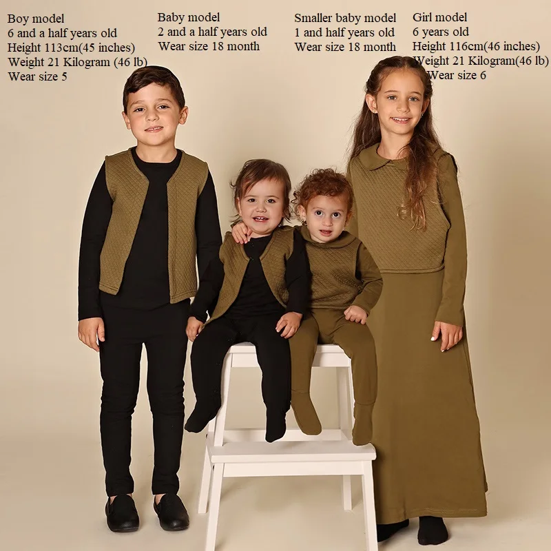 AA-New Arrivals Winter Shabbos Robe Boy and Girls Family Clothing Set baby Footie Cotton Spandex and Outer Warm sandwich Layer