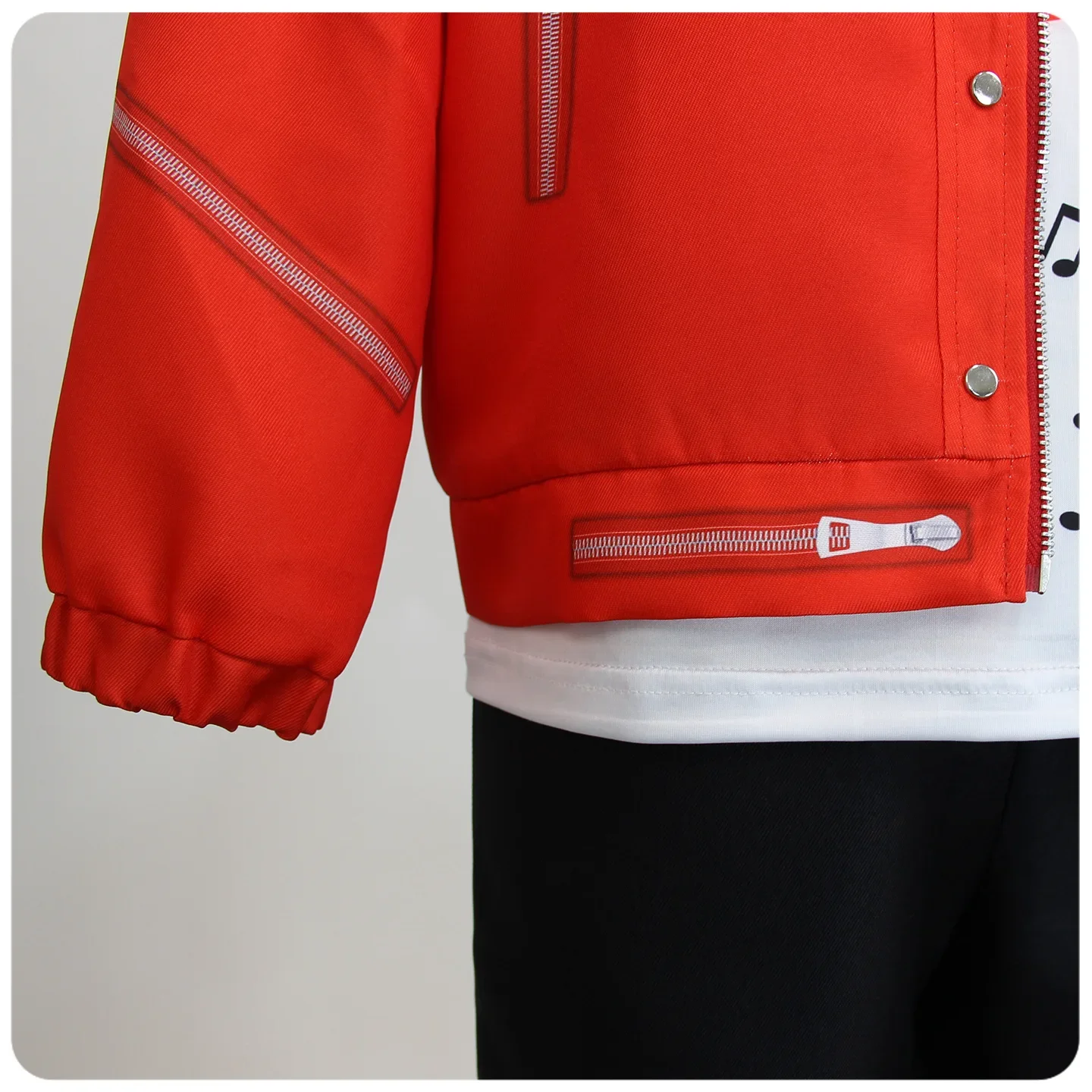 Boys Singer Red Jacket Piano Print T-Shirt Black Pants Set Halloween Kids Stage Cosplay Party Outfit