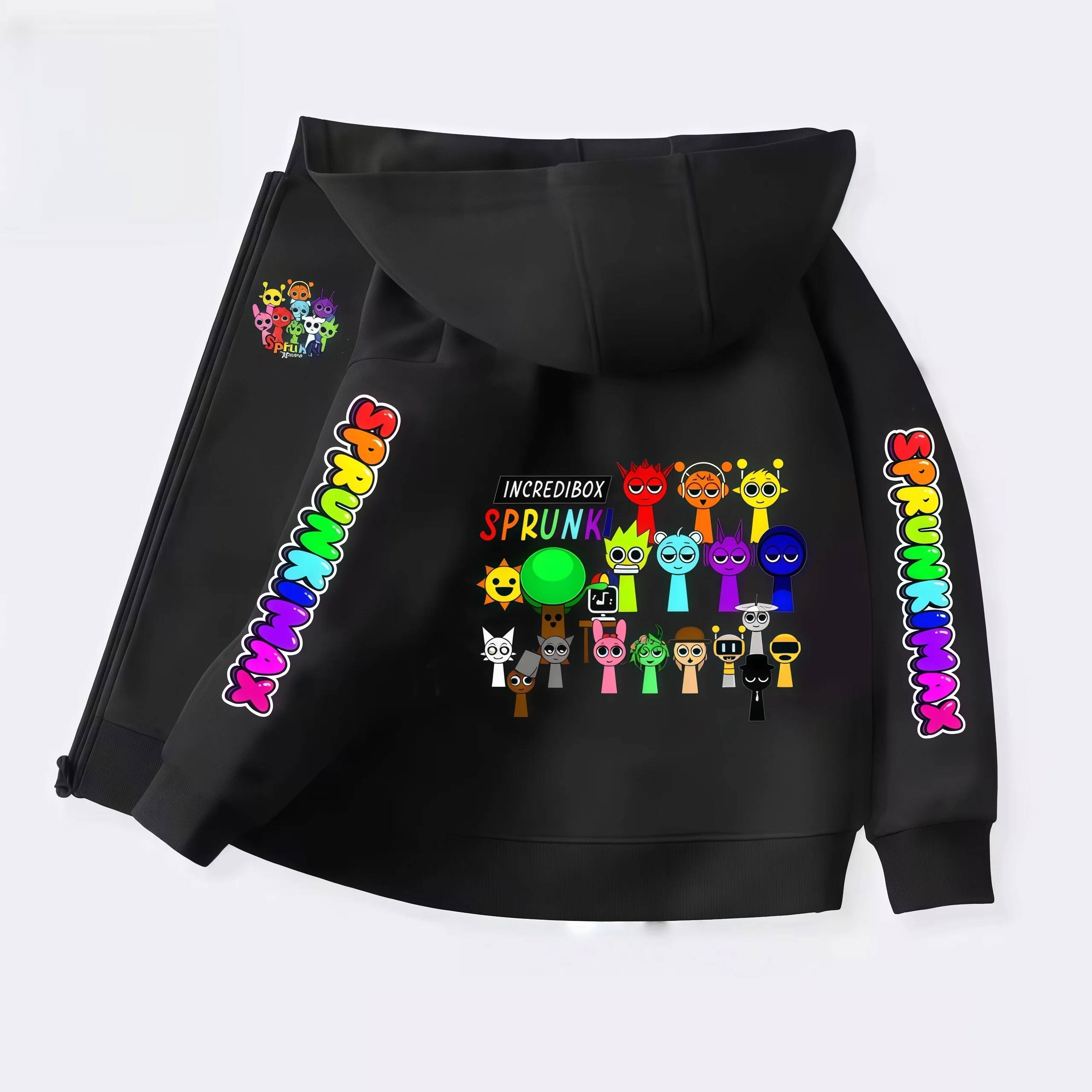 Sprunki Zipper Hoodies for Children Incredibox Anime Figures Girl Sweatshirt Kids Spring Autumn Pullover Gift Boys Clothes 4-14Y