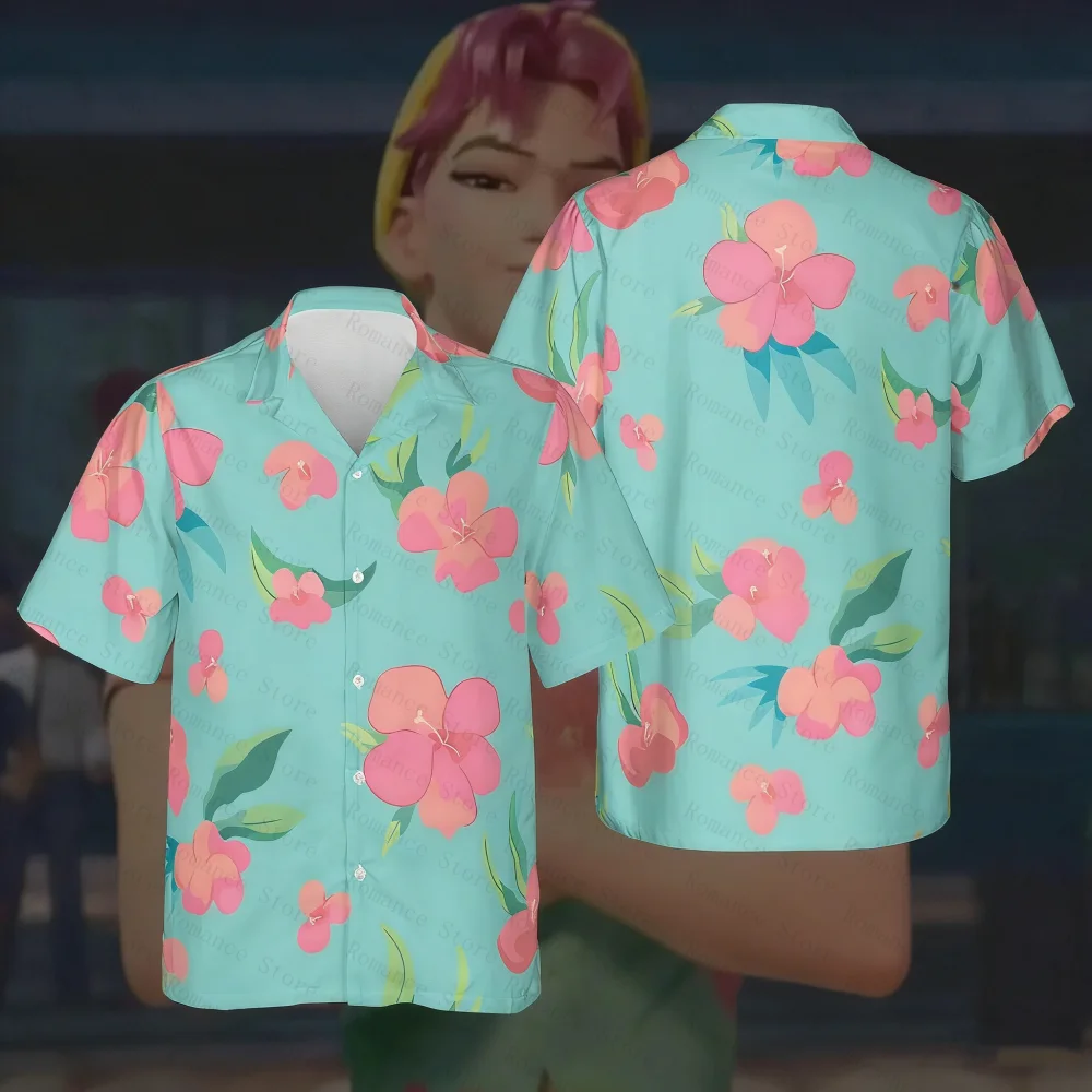 2026 Hawaiian Shirt Hunter Inspired Hawaiian Youth Shirt Abby Kids Cosplay Shirt Jinu Costume Shirt Men's Shirts Woman Shirts