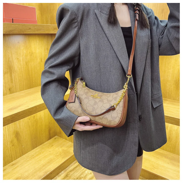High-End Women's Underarm Shoulder Bag Classic Vintage Ladies Crossbody Handbag Elegant Designer Leather Messenger Bag For Women