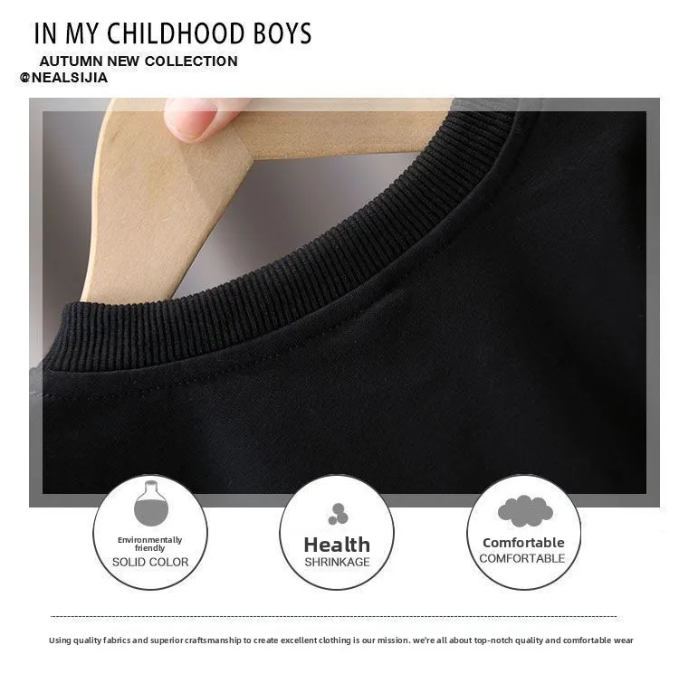 2Pcs 2026 New Style Autumn Winter Baby Boys Long Sleeve Sweatshirt &Pant Casual Sports Suit Western Fashion Clothes Set For 1-3Y