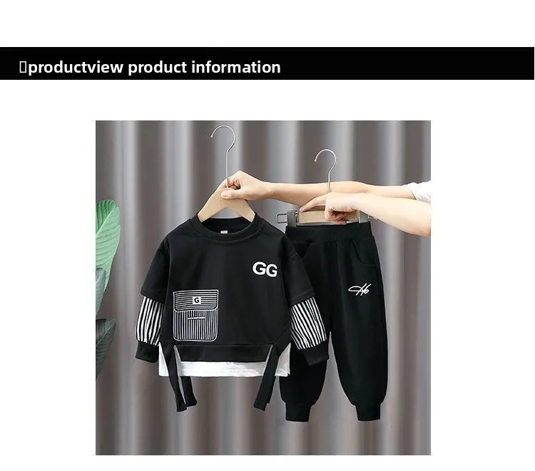 2Pcs 2026 New Style Autumn Winter Baby Boys Long Sleeve Sweatshirt &Pant Casual Sports Suit Western Fashion Clothes Set For 1-3Y