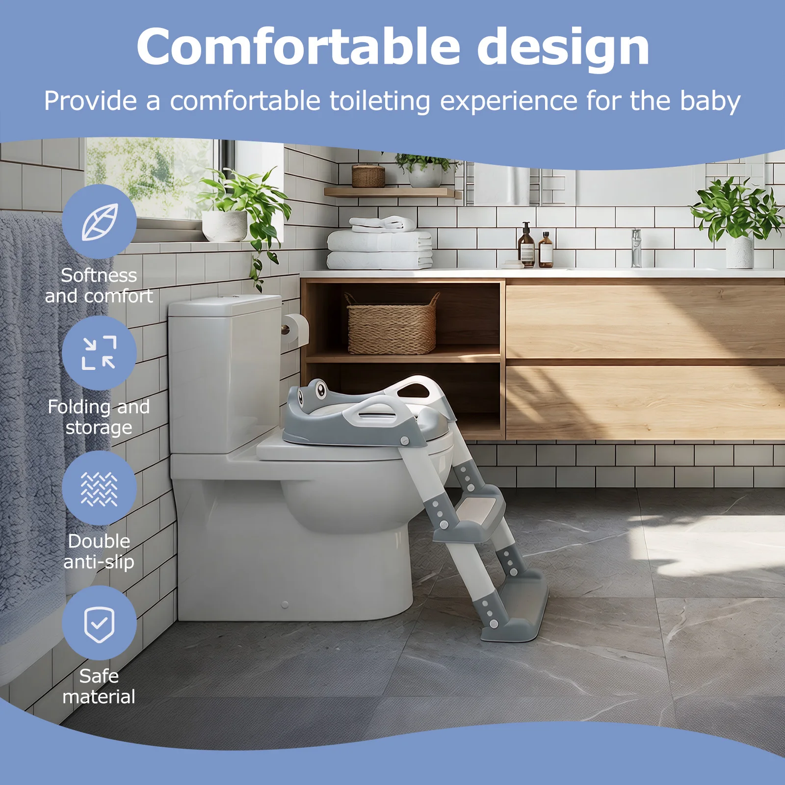 Children's Toilet Seat Staircase Portable Foldable Kids Auxiliary Toilet Ladder Baby Urinal for Toddler Training Potty