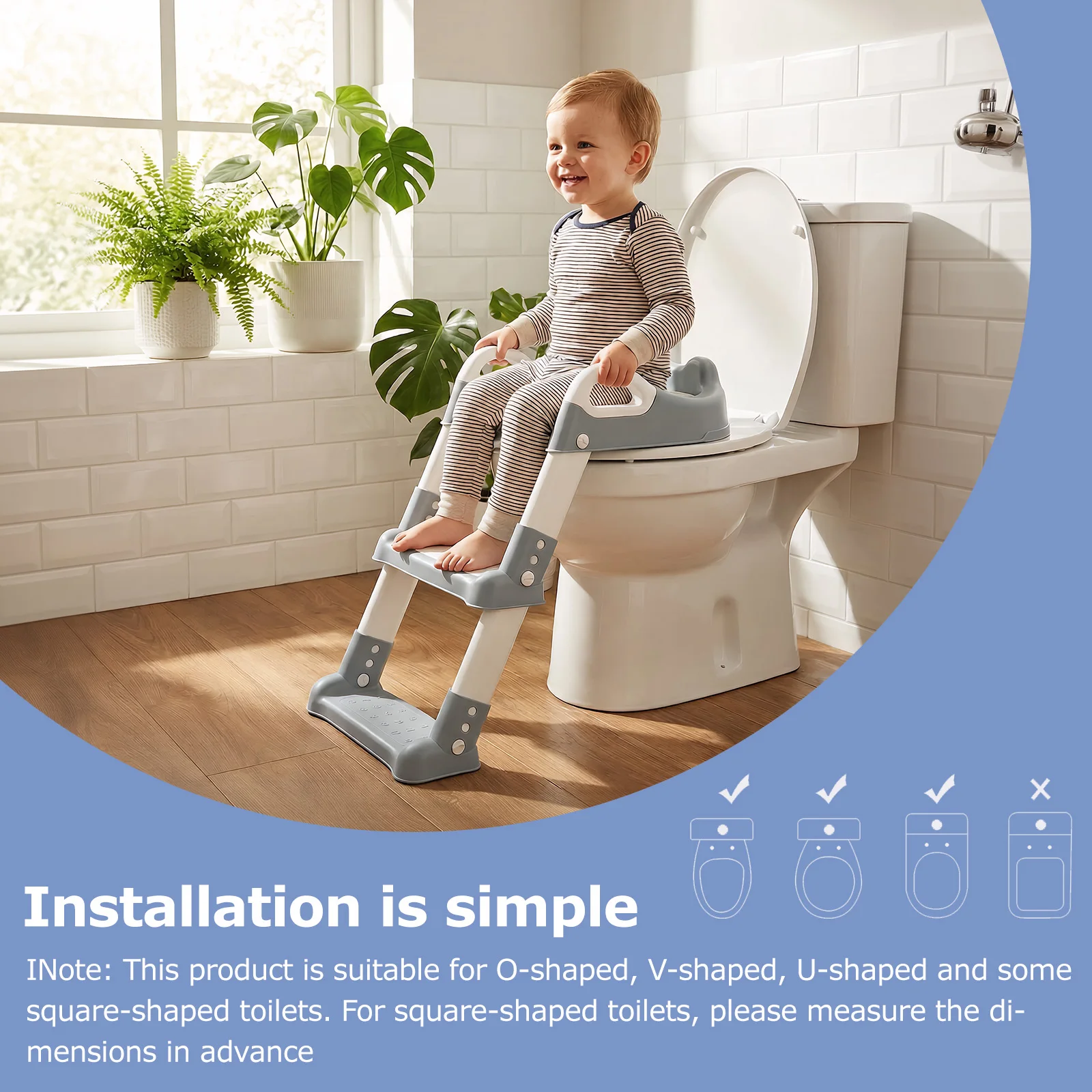 Children's Toilet Seat Staircase Portable Foldable Kids Auxiliary Toilet Ladder Baby Urinal for Toddler Training Potty