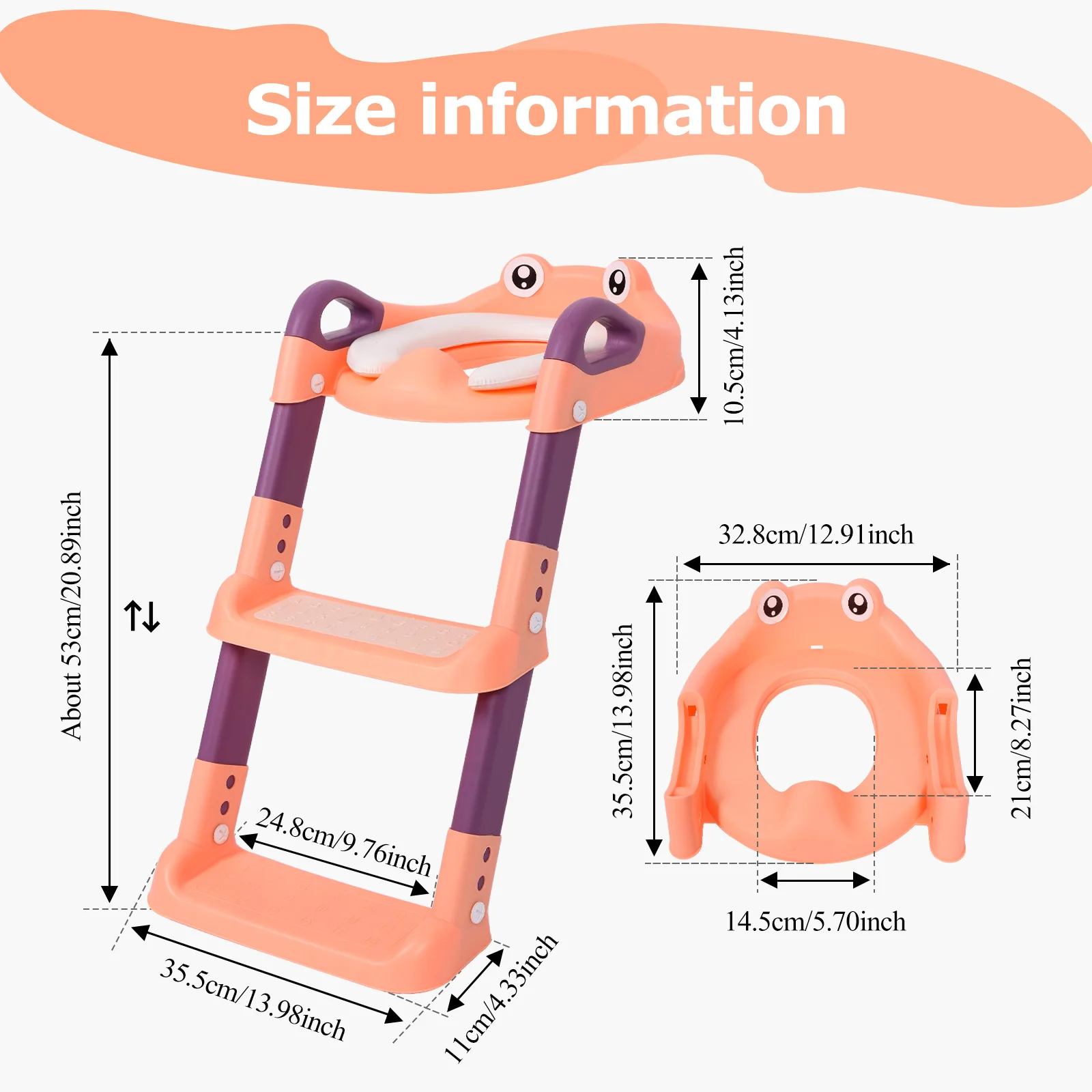Children's Toilet Seat Staircase Portable Foldable Kids Auxiliary Toilet Ladder Baby Urinal for Toddler Training Potty