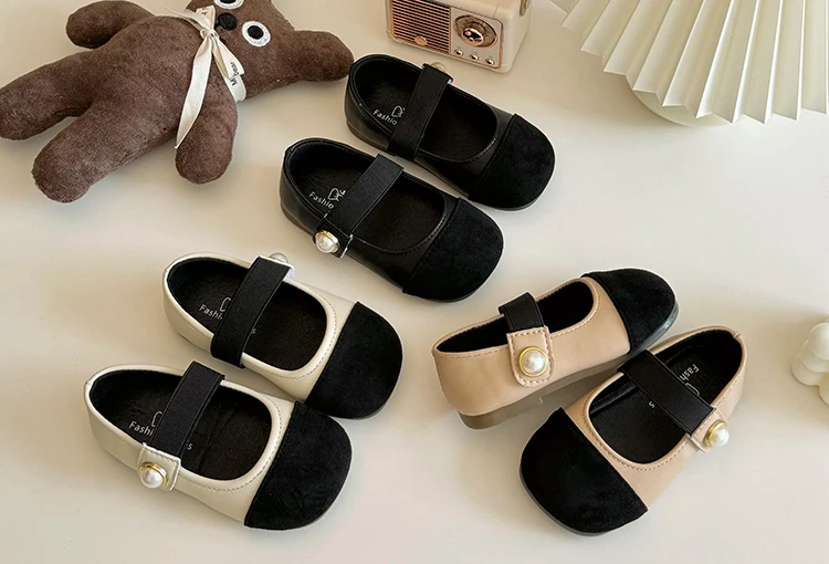 Girl Leather Shoes 2026 Autumn New Brand Girl Shoes French Princess Shoe Elegant Mary Jane Shoe Soft Sole Party Dresses for Girl