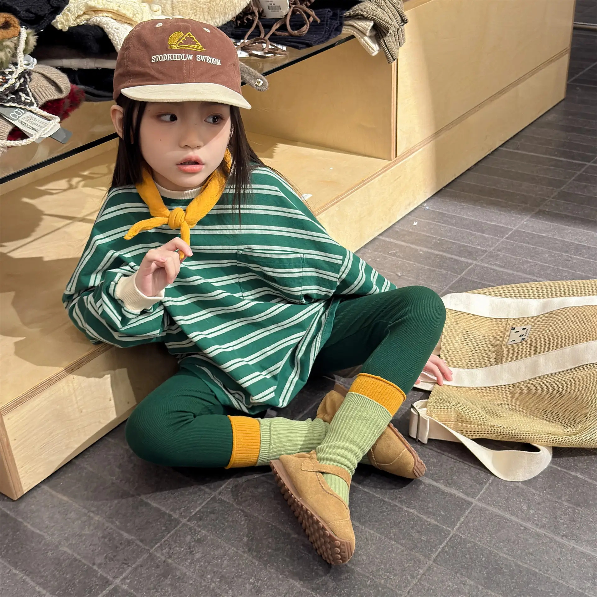 Children Long Sleeve Striped T Shirts Boys Girls Casual Tops Baby Loose Sweatshirt Toddler Cotton Tees Kids Casual Clothes