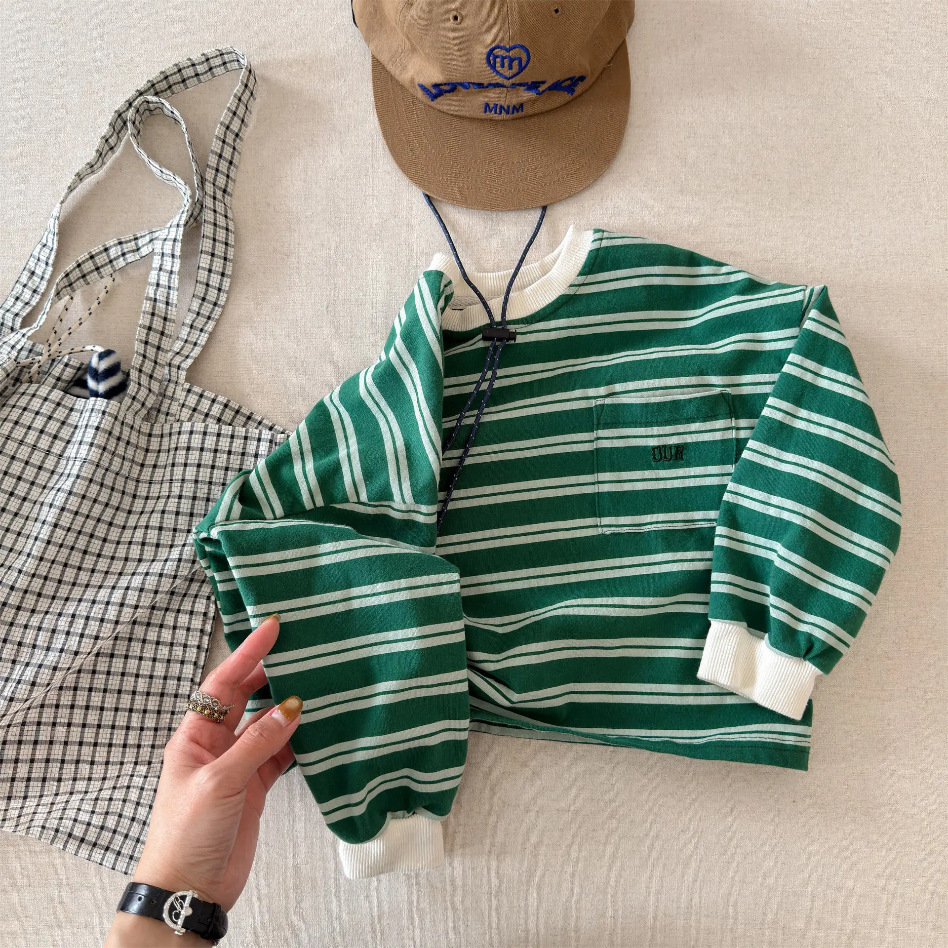 Children Long Sleeve Striped T Shirts Boys Girls Casual Tops Baby Loose Sweatshirt Toddler Cotton Tees Kids Casual Clothes