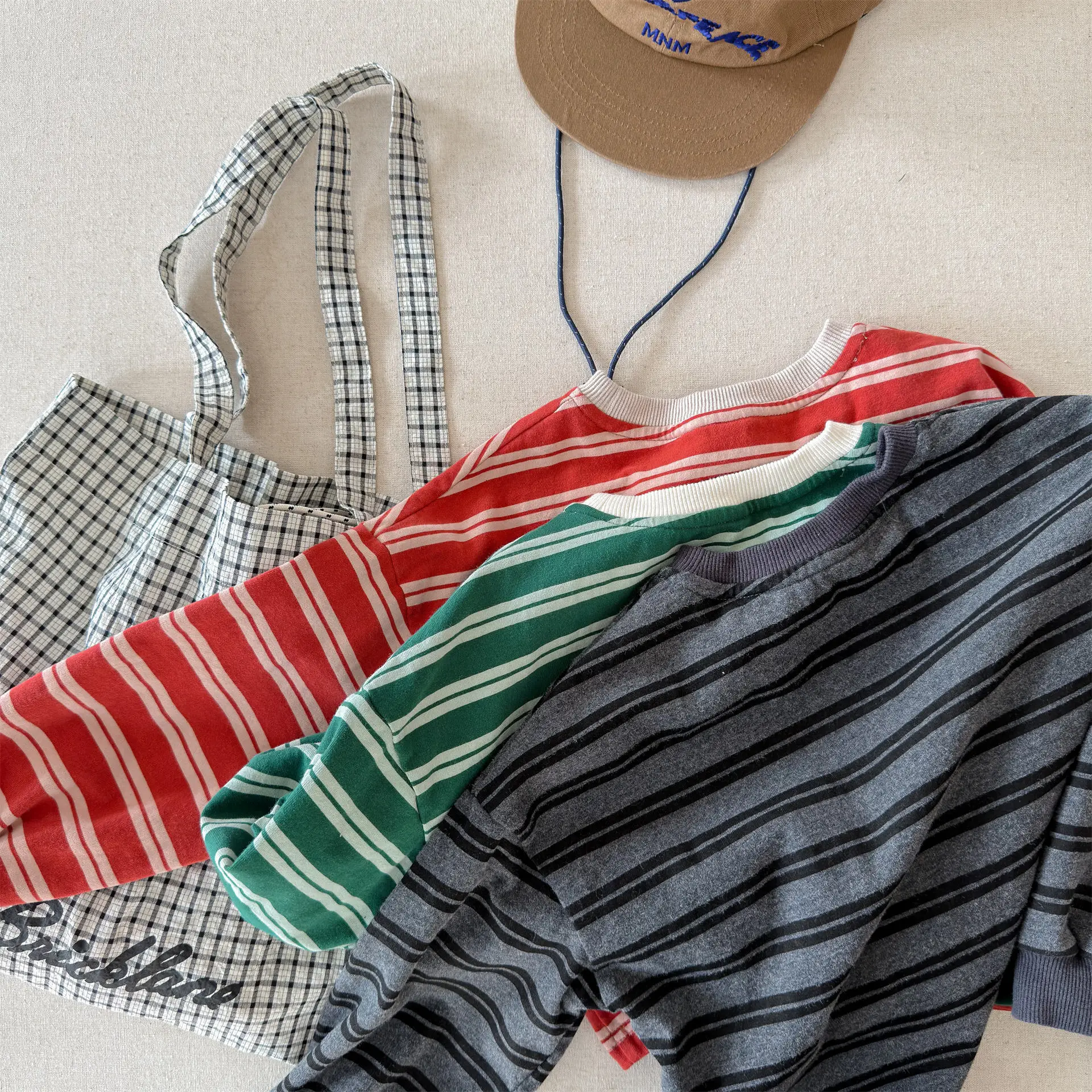 Children Long Sleeve Striped T Shirts Boys Girls Casual Tops Baby Loose Sweatshirt Toddler Cotton Tees Kids Casual Clothes