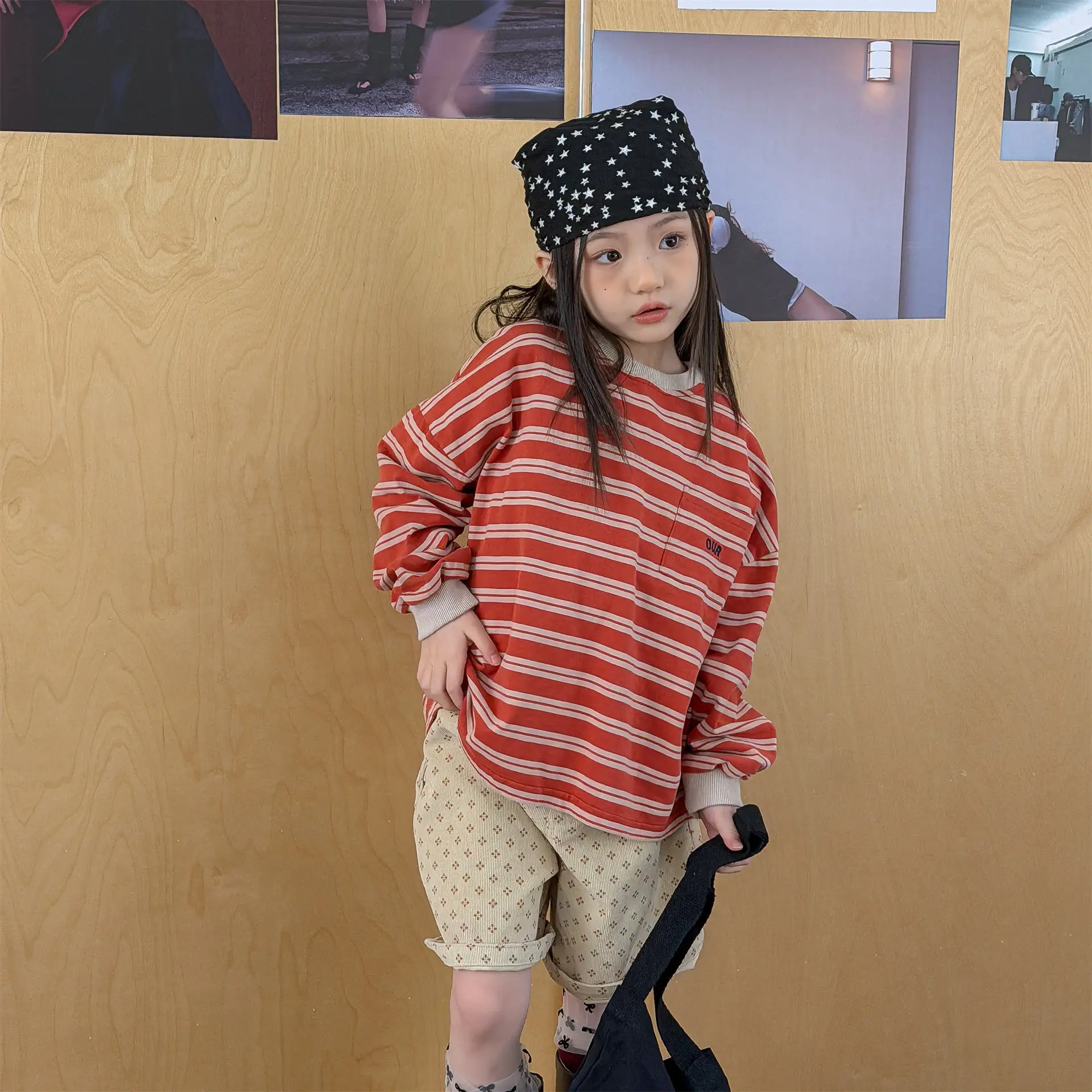 Children Long Sleeve Striped T Shirts Boys Girls Casual Tops Baby Loose Sweatshirt Toddler Cotton Tees Kids Casual Clothes