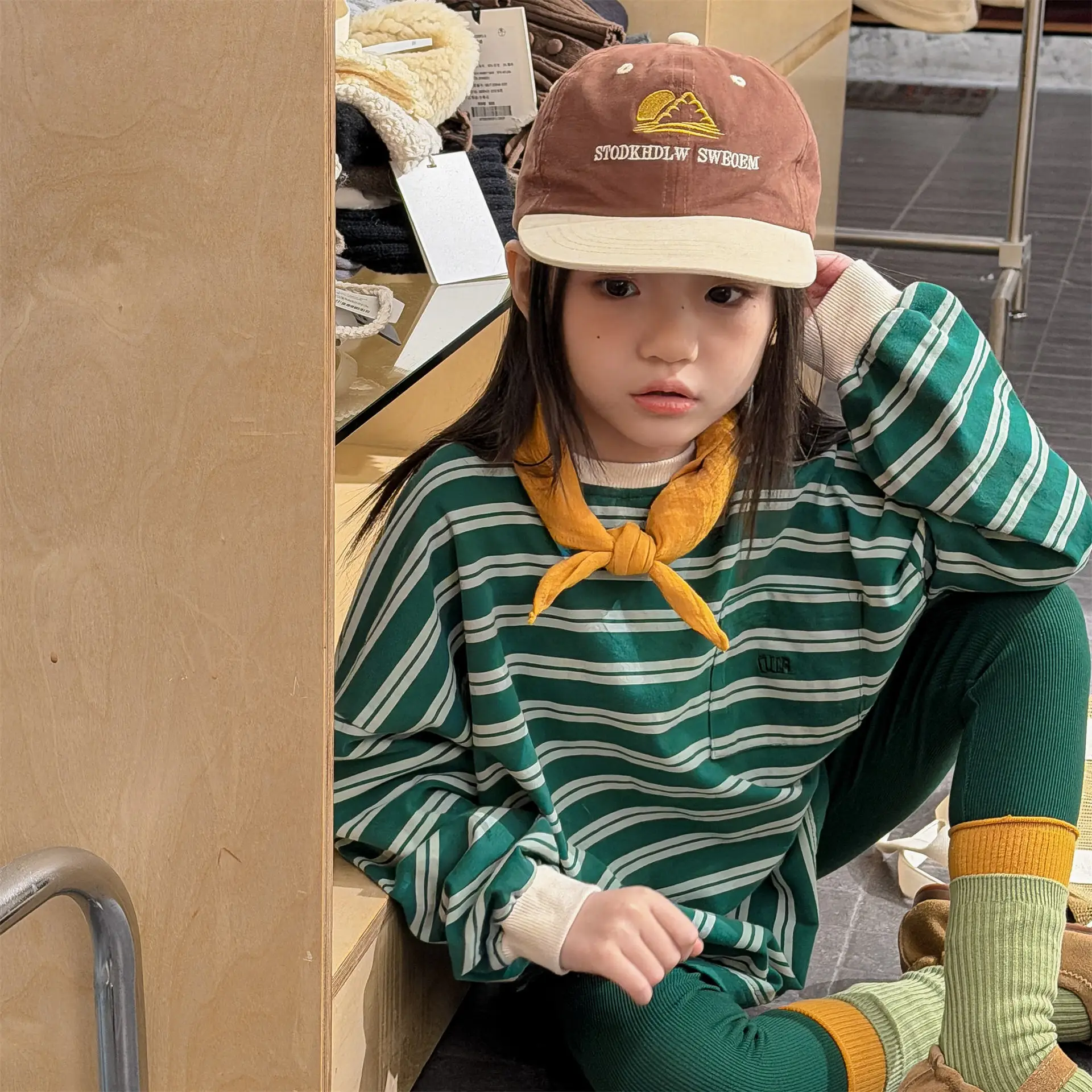 Children Long Sleeve Striped T Shirts Boys Girls Casual Tops Baby Loose Sweatshirt Toddler Cotton Tees Kids Casual Clothes