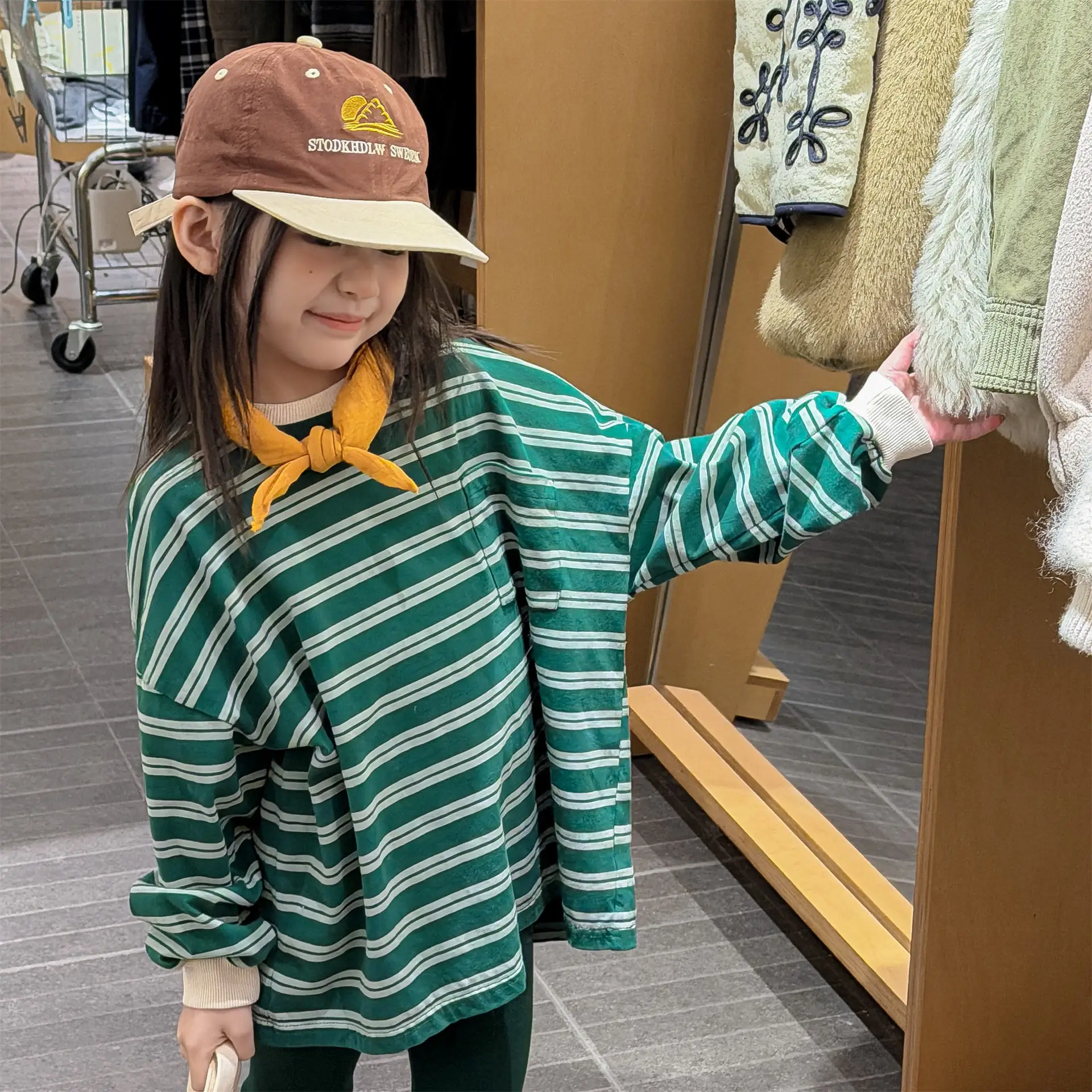 Children Long Sleeve Striped T Shirts Boys Girls Casual Tops Baby Loose Sweatshirt Toddler Cotton Tees Kids Casual Clothes