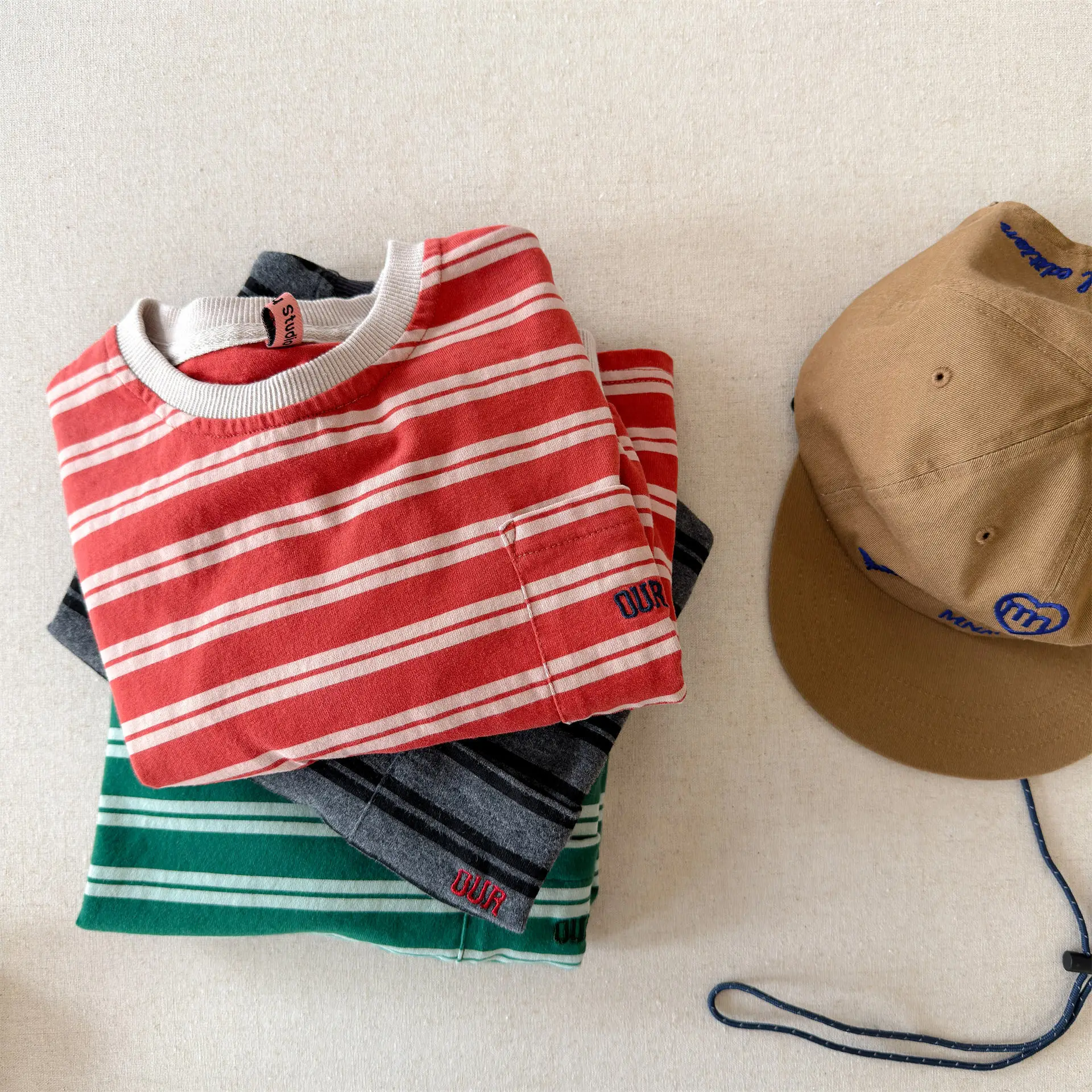 Children Long Sleeve Striped T Shirts Boys Girls Casual Tops Baby Loose Sweatshirt Toddler Cotton Tees Kids Casual Clothes