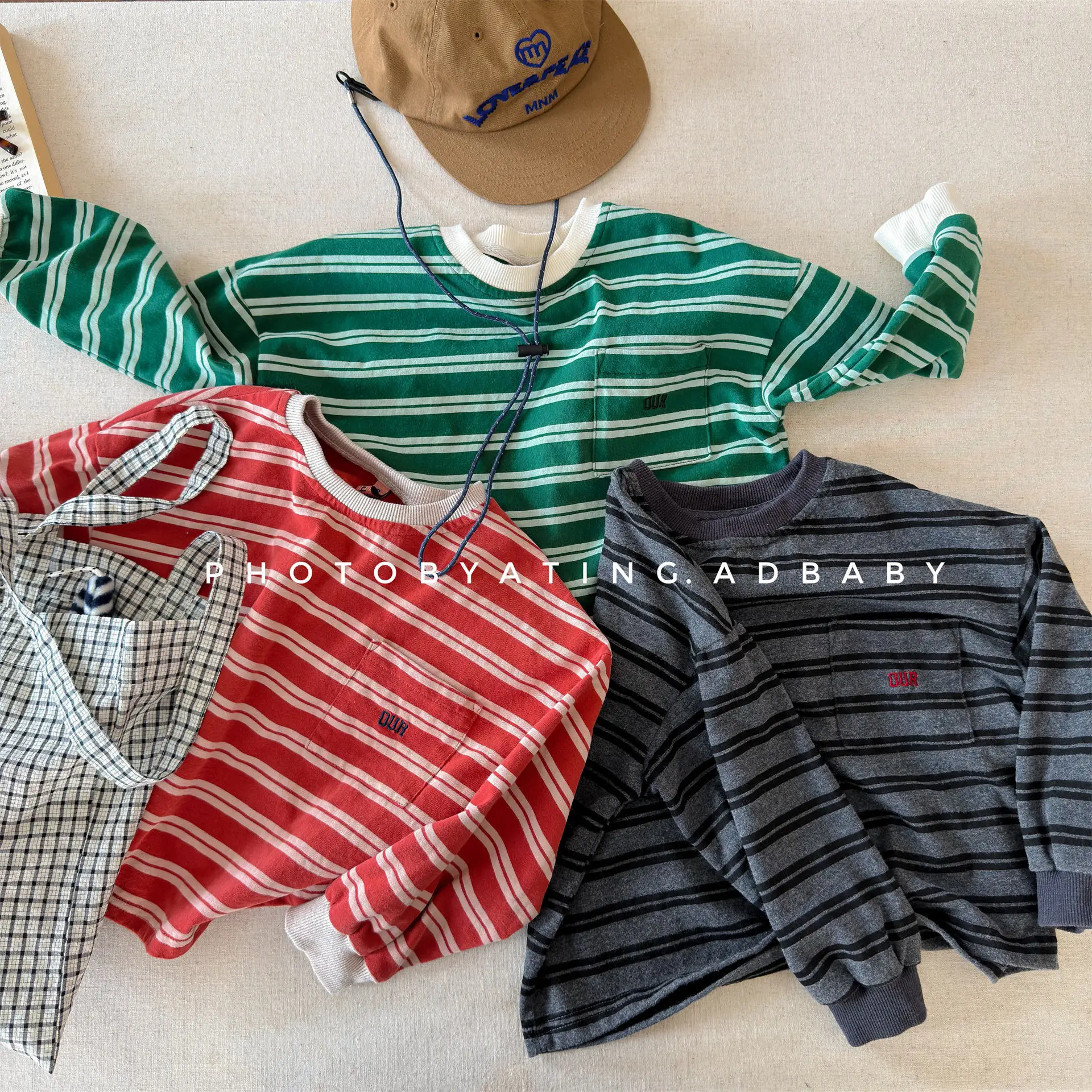 Children Long Sleeve Striped T Shirts Boys Girls Casual Tops Baby Loose Sweatshirt Toddler Cotton Tees Kids Casual Clothes