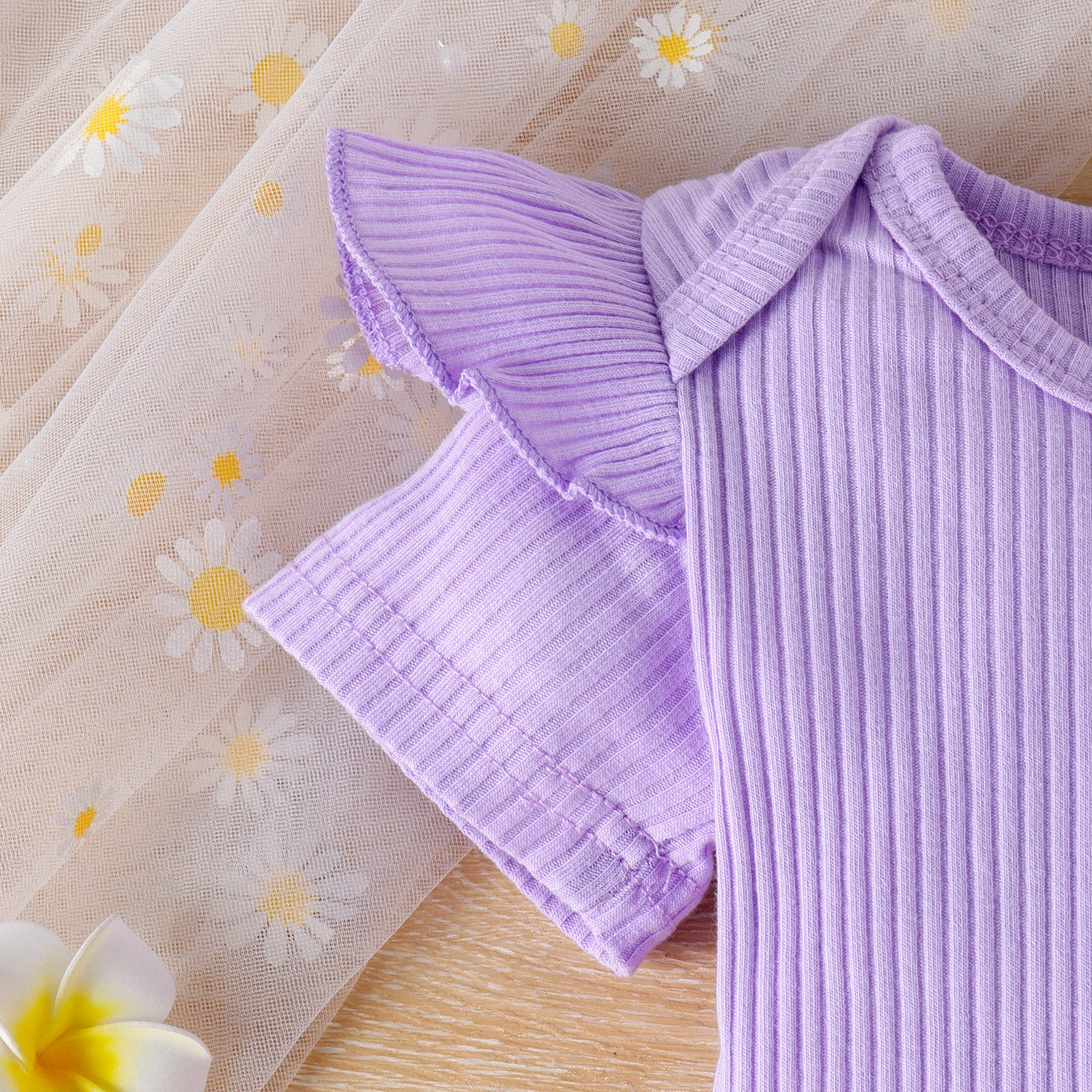 2pcs Cross-border Summer New Girl Sweet and Cute 1-7 Years Old Top Short-Sleeved Shirt + Printed Bib Pants