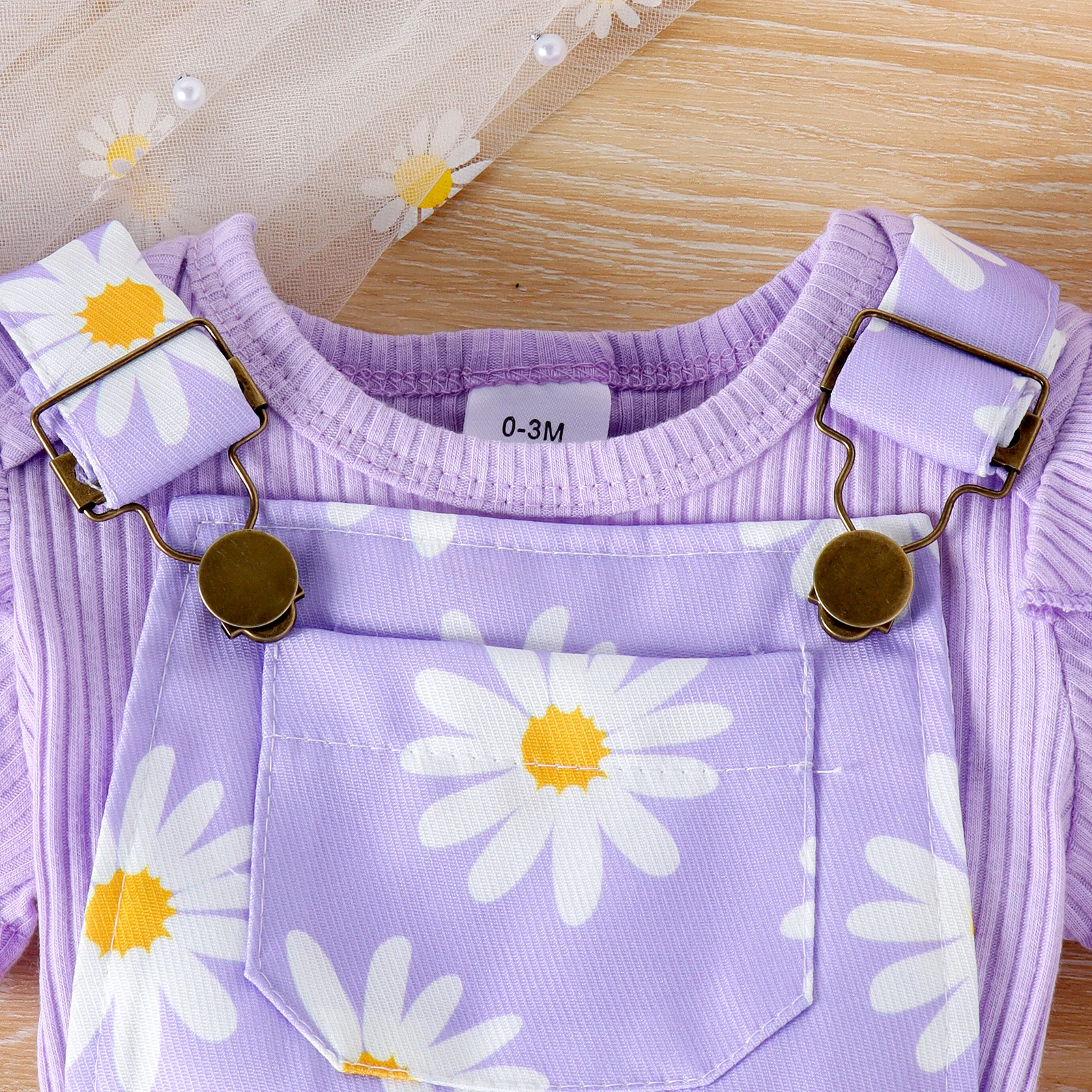 2pcs Cross-border Summer New Girl Sweet and Cute 1-7 Years Old Top Short-Sleeved Shirt + Printed Bib Pants