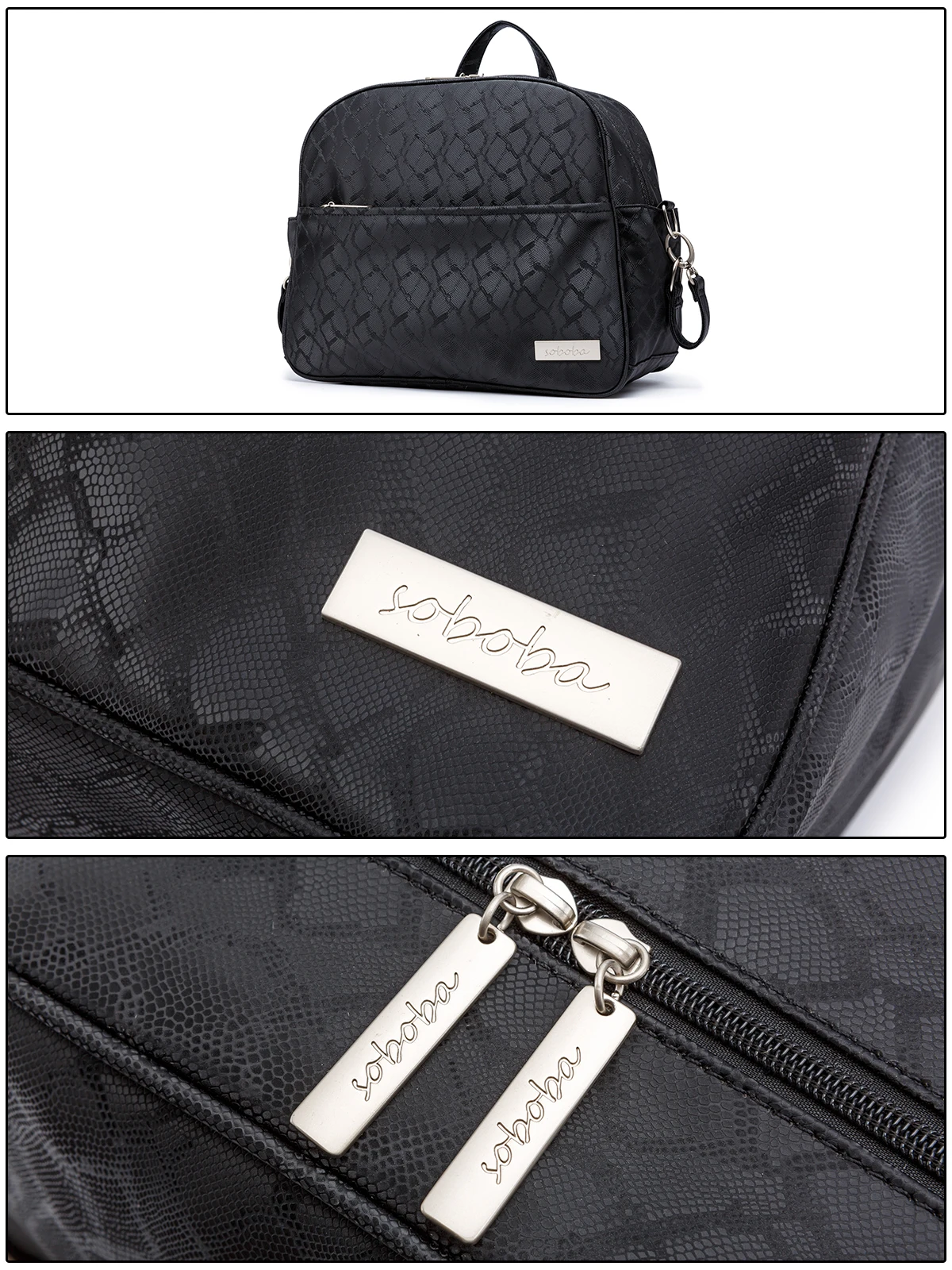 Soboba Stylish Mother Diaper Backpacks Large Capacity Waterproof Environmental Fabric Diaper Bag for Mommy Fashion Nappy Bag