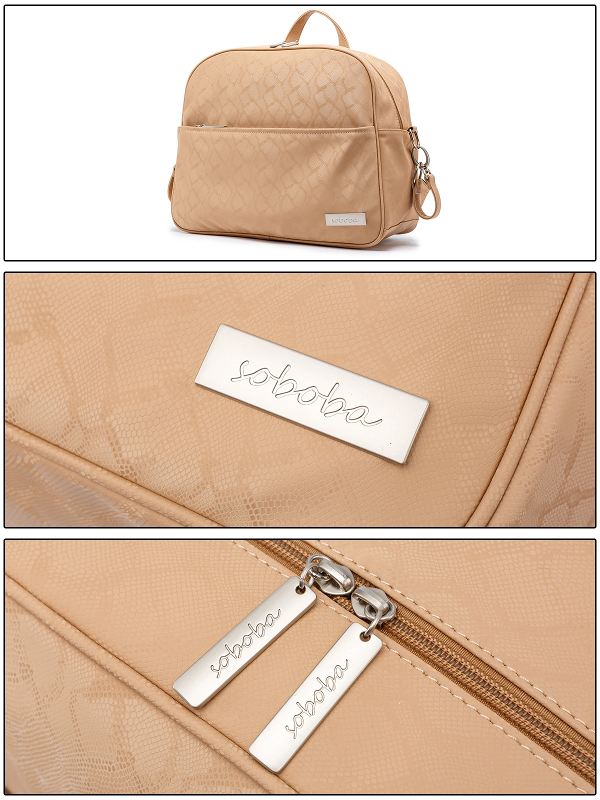 Soboba Stylish Mother Diaper Backpacks Large Capacity Waterproof Environmental Fabric Diaper Bag for Mommy Fashion Nappy Bag
