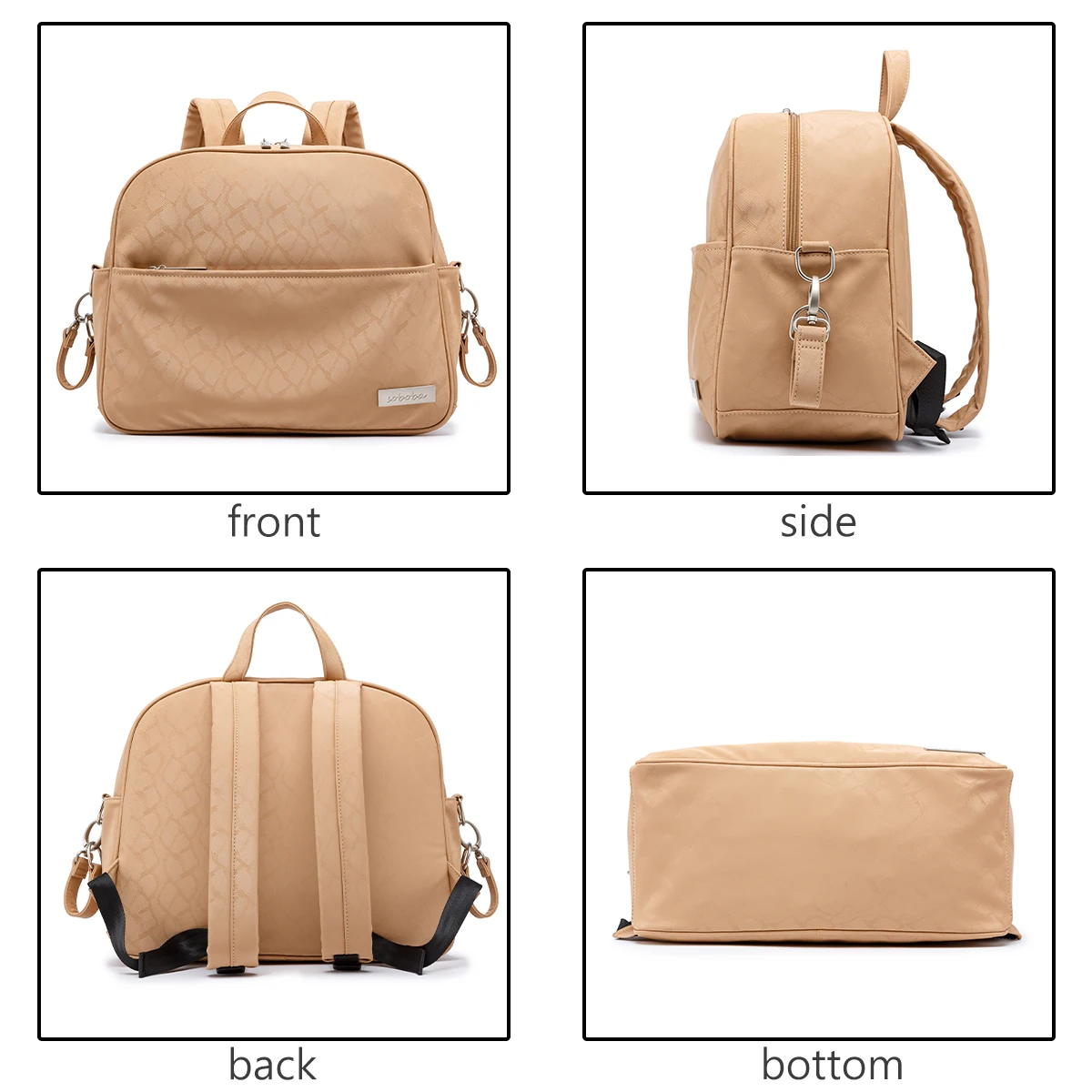Soboba Stylish Mother Diaper Backpacks Large Capacity Waterproof Environmental Fabric Diaper Bag for Mommy Fashion Nappy Bag