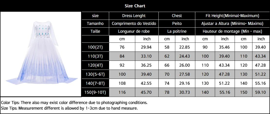 Anna Elsa Princess Girls Dress Up Winter Snow Queen Costume Carnival Party Halloween Kids Carnival Birthday Party Clothes