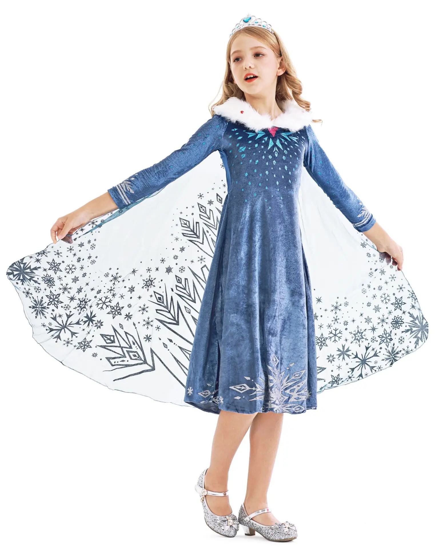 Anna Elsa Princess Girls Dress Up Winter Snow Queen Costume Carnival Party Halloween Kids Carnival Birthday Party Clothes