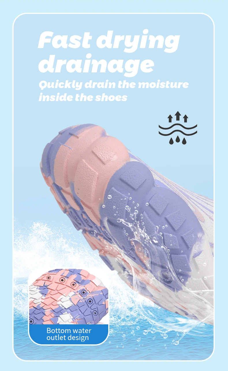 Boys Girls Aqua Shoes Kids Quick Drying Sneakers Drainage Design Hiking Wading Water Shoes Children Mesh Swimming Beach Barefoot