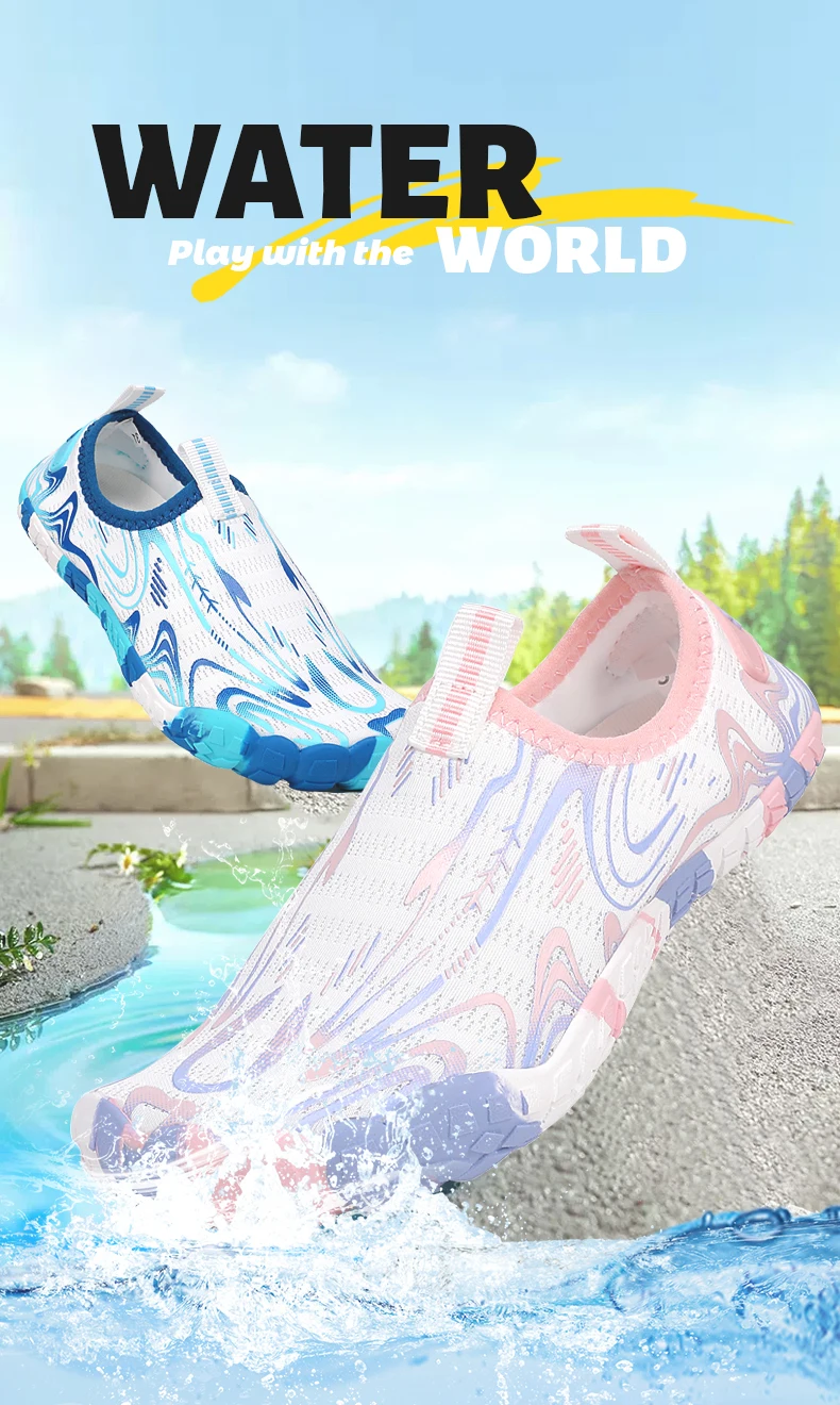 Boys Girls Aqua Shoes Kids Quick Drying Sneakers Drainage Design Hiking Wading Water Shoes Children Mesh Swimming Beach Barefoot