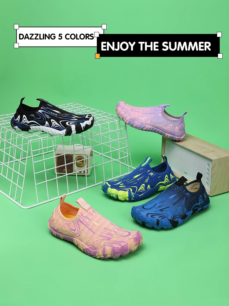 Boys Girls Aqua Shoes Kids Quick Drying Sneakers Drainage Design Hiking Wading Water Shoes Children Mesh Swimming Beach Barefoot