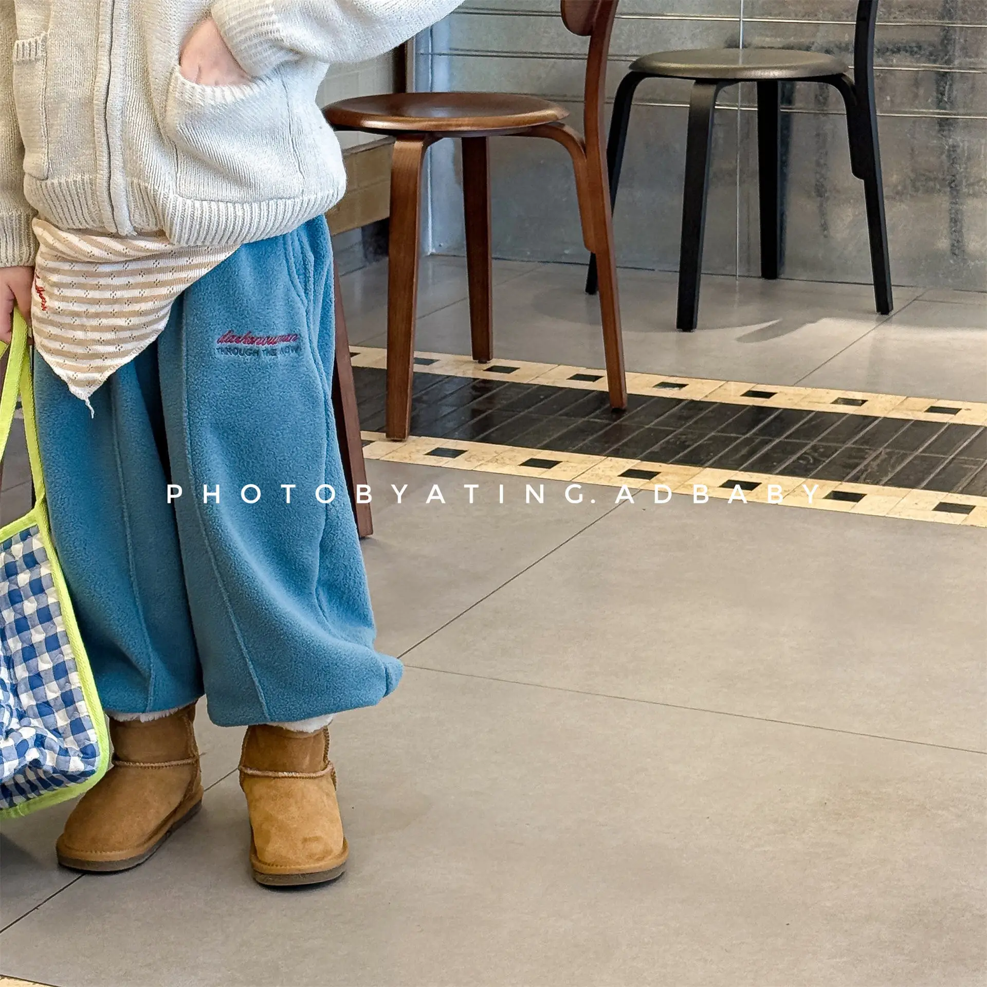 2025 Winter New Children Fleece Trousers Boys Girls Embroidery Harem Pants Baby Warm Casual Pants Cotton Fashion Kids Clothes