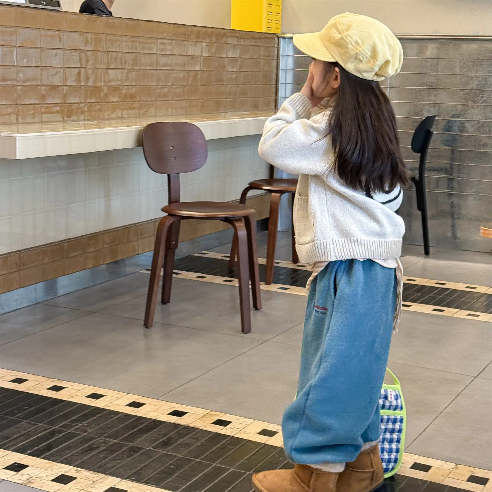 2025 Winter New Children Fleece Trousers Boys Girls Embroidery Harem Pants Baby Warm Casual Pants Cotton Fashion Kids Clothes