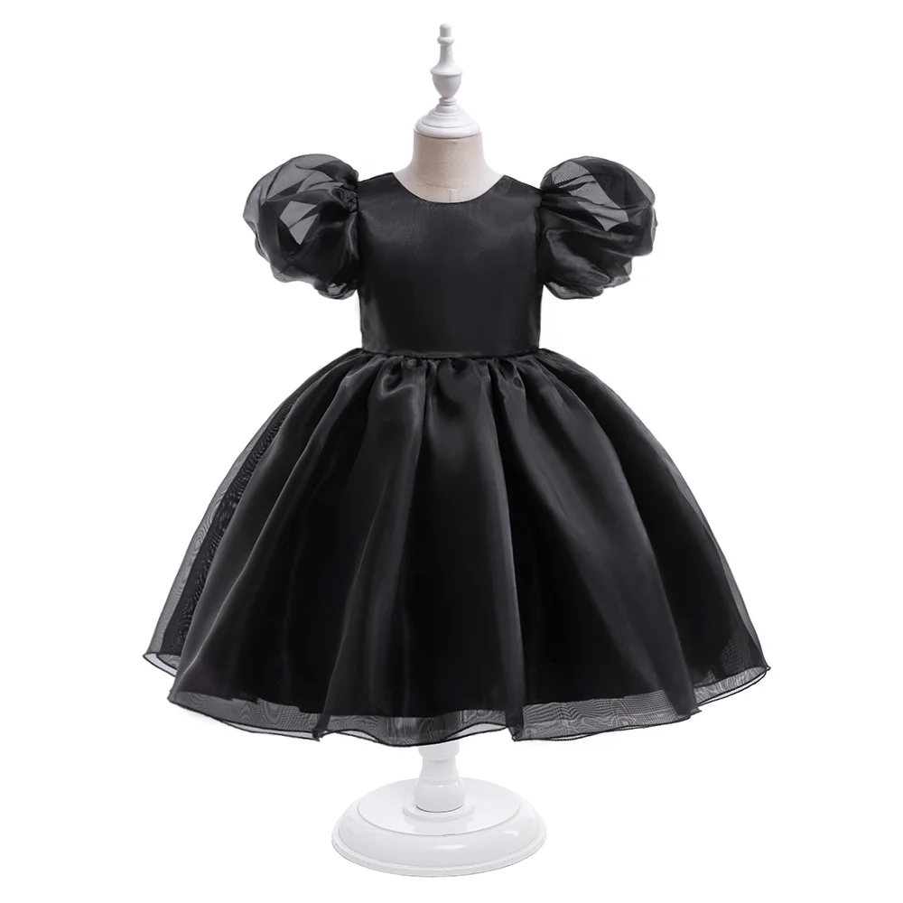 Fashion Flower Printed Party Girls Dresses Christmas Costume White Wedding Birthday Princess Prom Dress for Girl Bridesmaid Gown