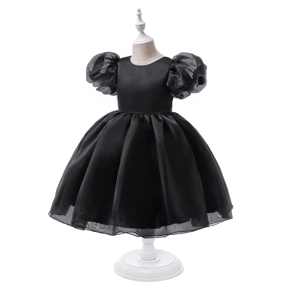 Fashion Flower Printed Party Girls Dresses Christmas Costume White Wedding Birthday Princess Prom Dress for Girl Bridesmaid Gown