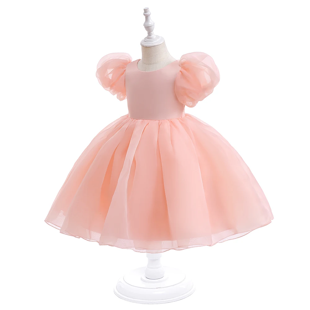 Fashion Flower Printed Party Girls Dresses Christmas Costume White Wedding Birthday Princess Prom Dress for Girl Bridesmaid Gown
