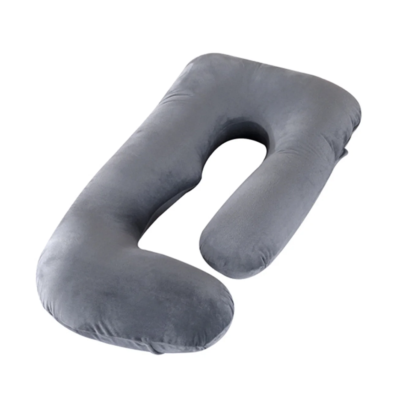 Soft Velvet J-Shaped Full Body Maternity Pillow Pregnant Women Back Leg Tummy Support Comfort Sleeping Pillow Festival Present