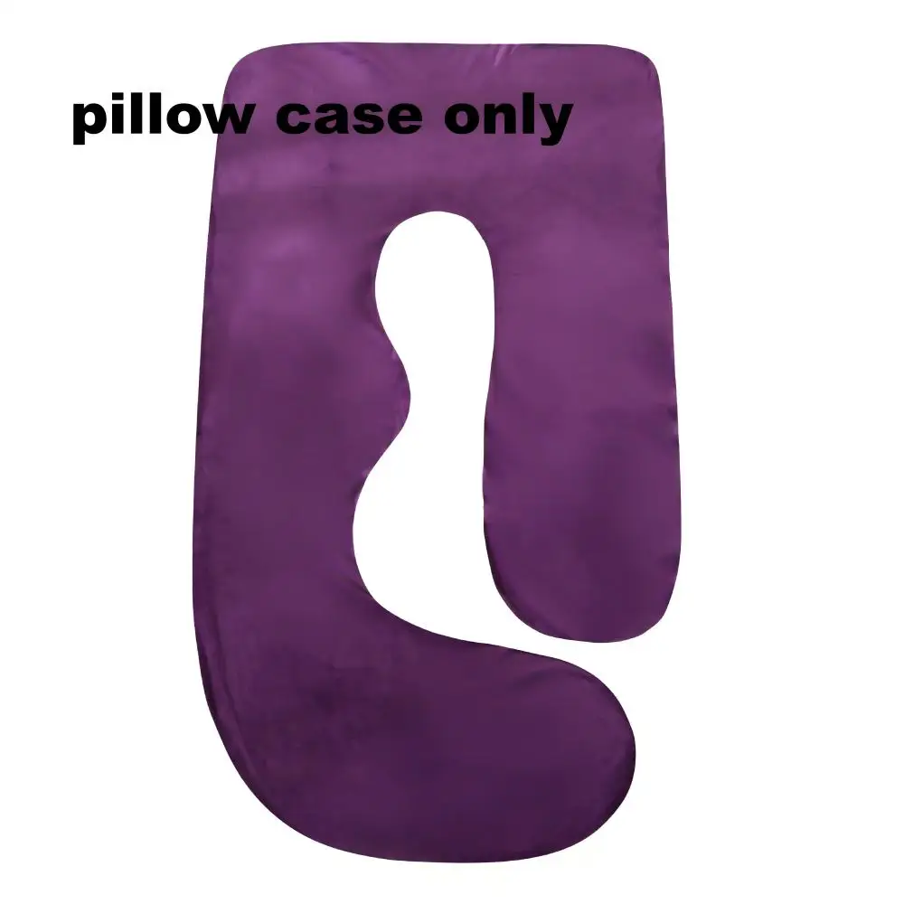 Soft Velvet J-Shaped Full Body Maternity Pillow Pregnant Women Back Leg Tummy Support Comfort Sleeping Pillow Festival Present