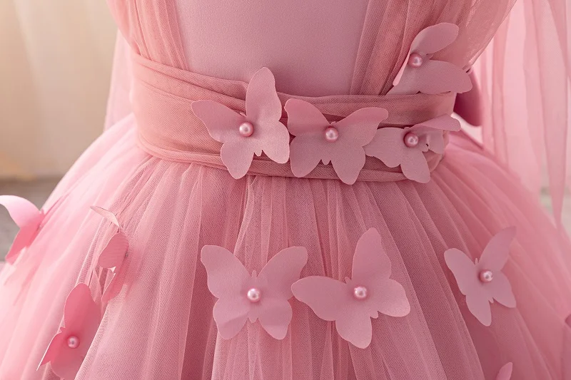 Girls Princess Dress 1-5 Y baby Girls Wedding Sleeveless Three-Dimensional butterfly Mesh Carnival Birthday Party Evening Dress