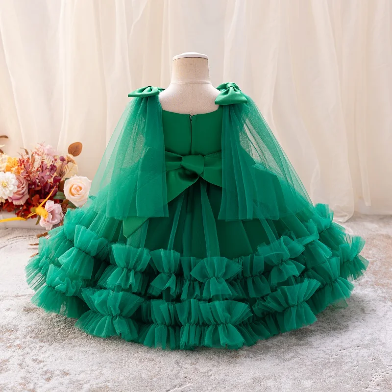 Girls Princess Dress 1-5 Y baby Girls Wedding Sleeveless Three-Dimensional butterfly Mesh Carnival Birthday Party Evening Dress