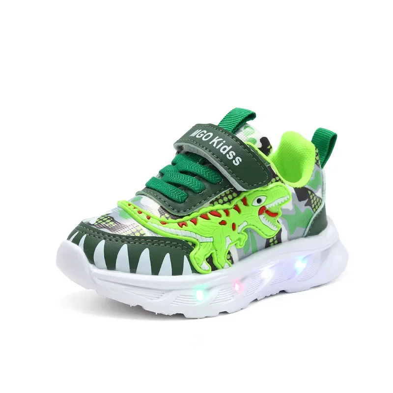 LED Children Cute Cartoon Boys Casual Sneaker for Children Shoes Girl Mesh Breathable Lighting Shoes Baby Illuminated Shoe