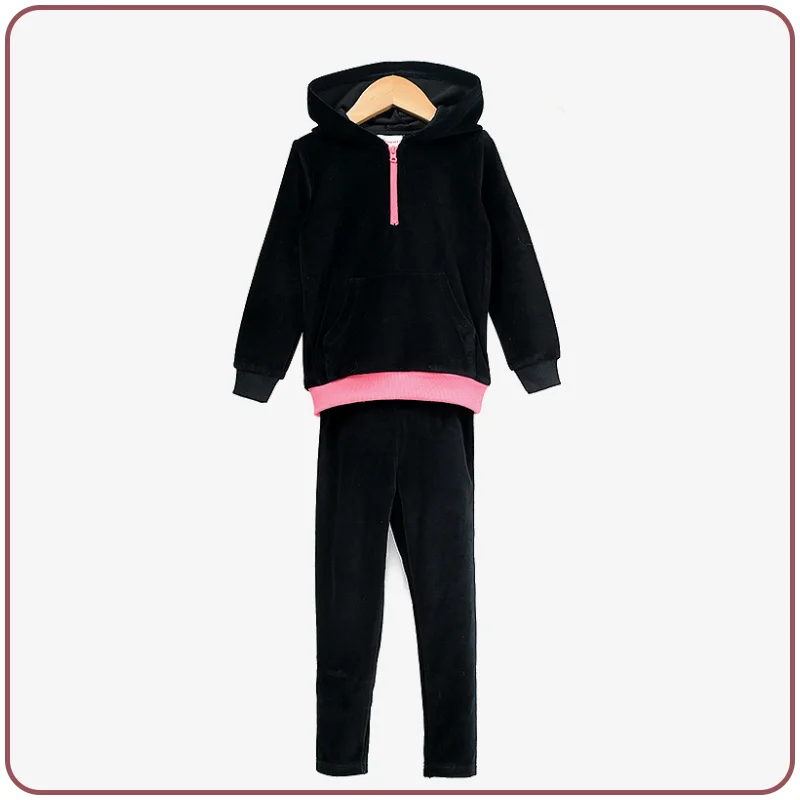 Winter Set Clothes for Teenagers Girl Boy Children's Set Girls Dress Skirts for Modest Girls Black Velour Autumn Winter Clothing