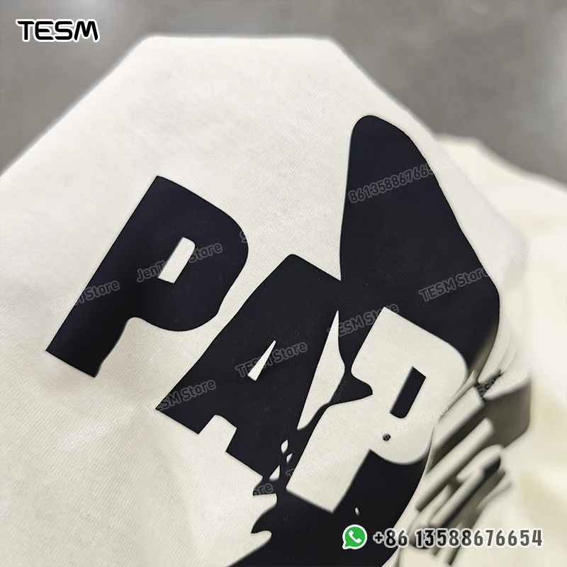 TESM Men Yellow Cotton T-Shirt Men Women Summer Streetwear Fashion Short Sleeve Couple Parent-Child Casual  Cotton Tee